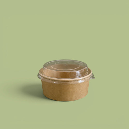 Salad bowl 550 g kraft with lid