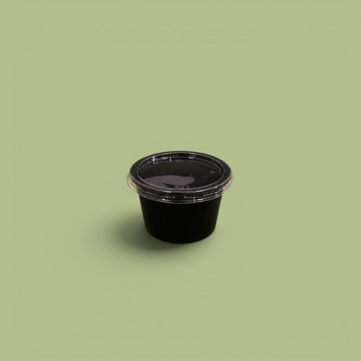 Plastic sauce container hard black 100 g