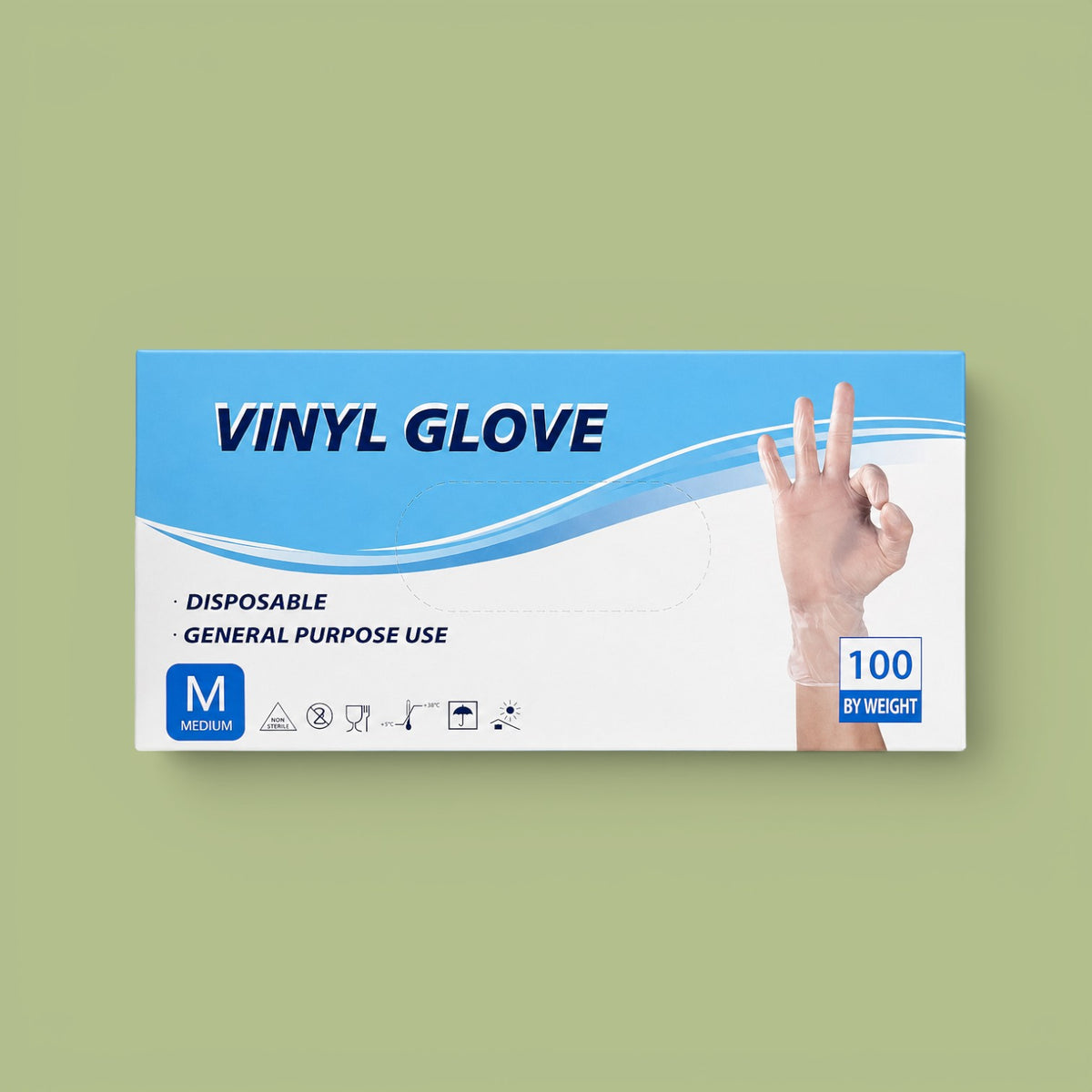 ვინილის ხელთათმანი გამჭვირვალე ზომა M
