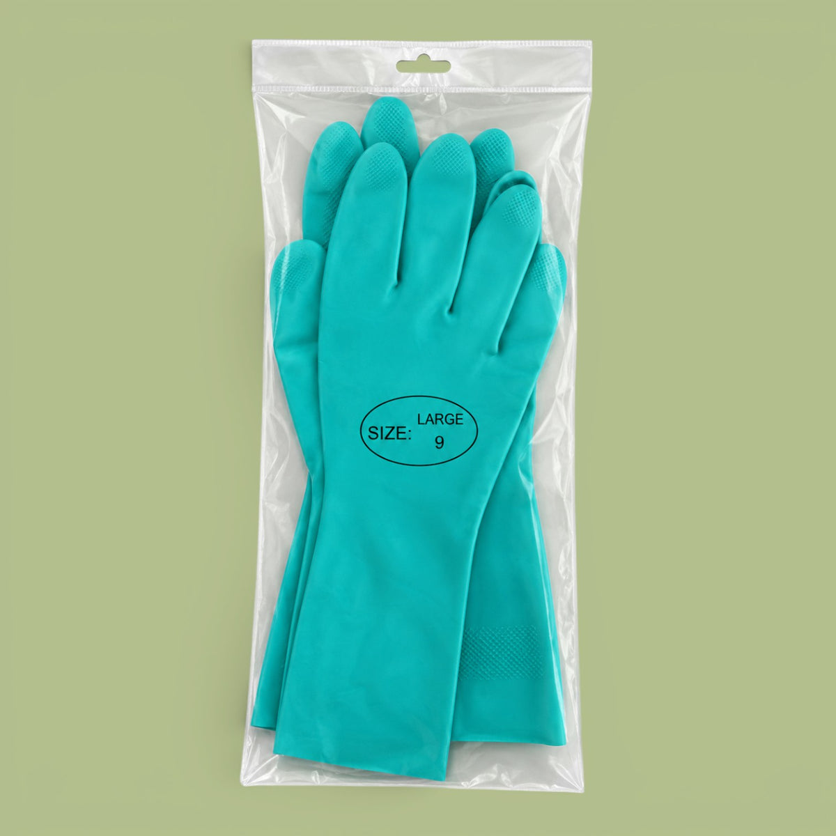 Rubber washing-up glove green
